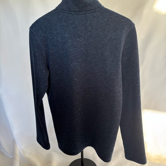 Eddie Bauer Dark Blue Quarter Zip Fleece  with Zip Front Pocket Sz S - Picture 3 of 5